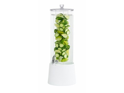 Logan 3 Gallon White Melamine Beverage Dispenser - Infusion